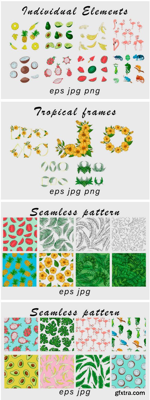 Summer Vector Clipart and Pattern 1694167