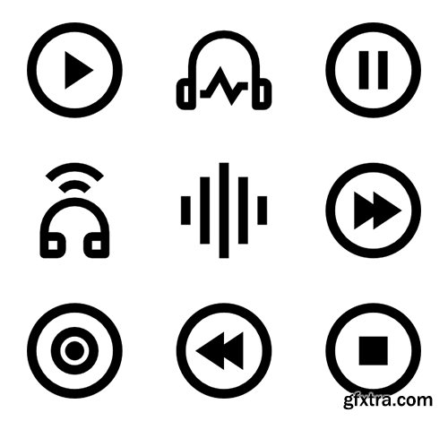 166 Audio Icons (Lineal, Fill)