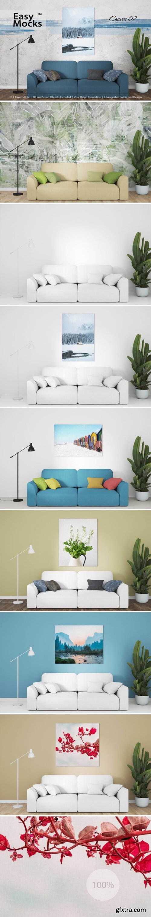 Canvas and wall mockup 02