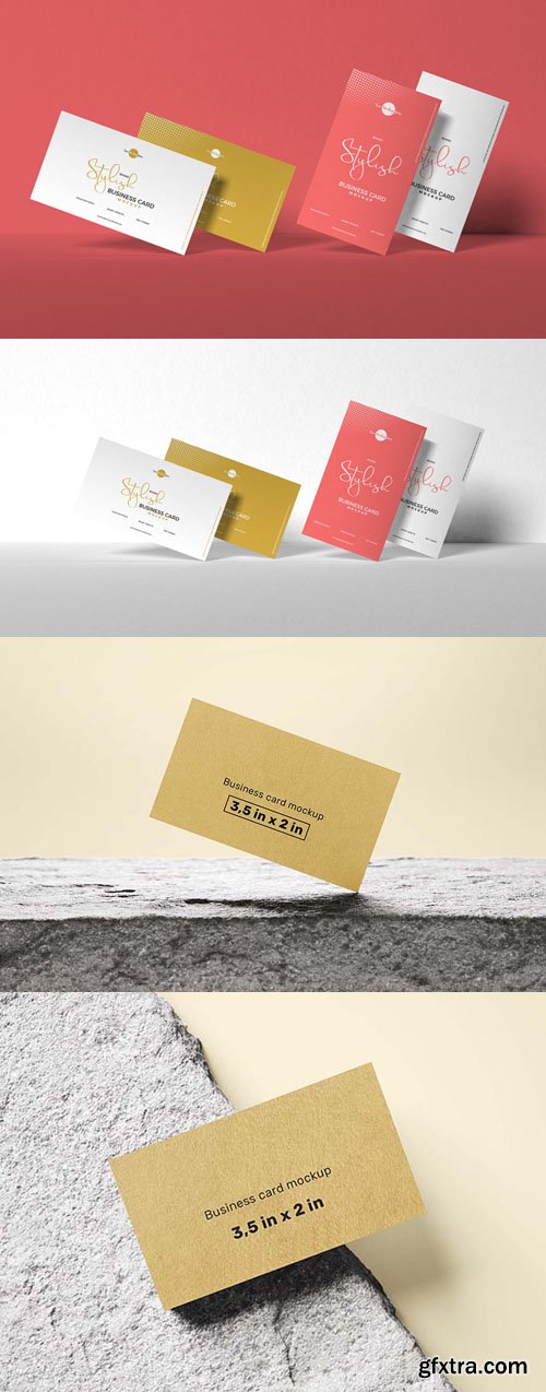 2 Stylish Business Cards PSD Mockups