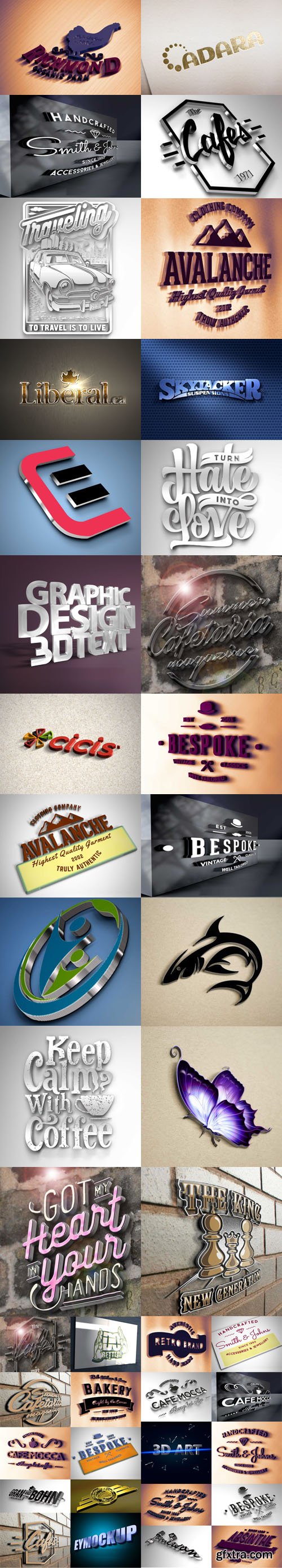 24 Awesome 3D Logo & Text Effect PSD Mockups