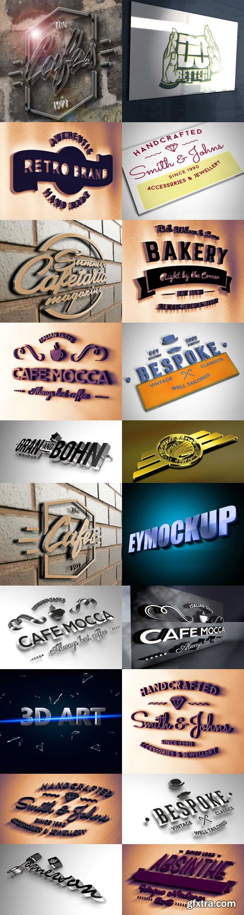 24 Awesome 3D Logo & Text Effect PSD Mockups