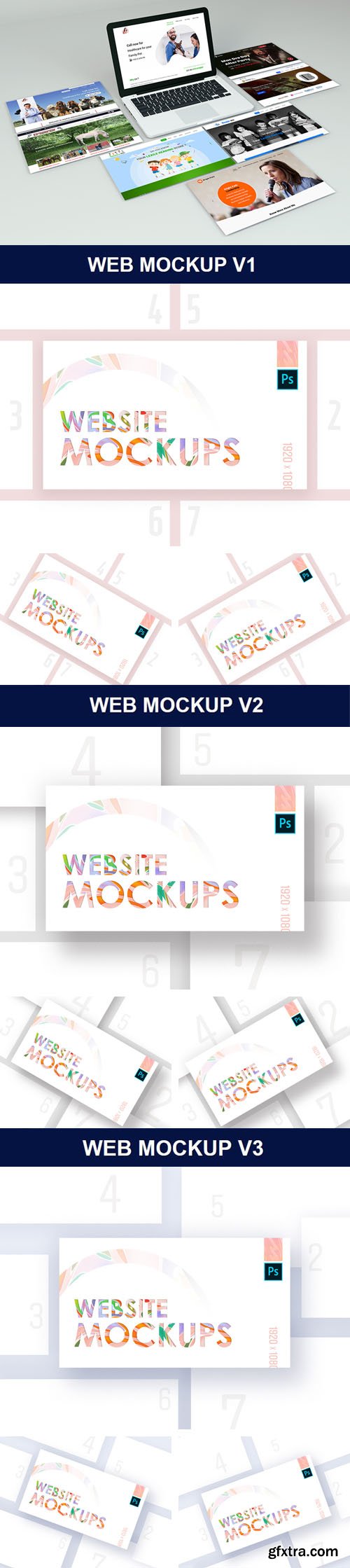 Website Showcase PSD Mockups Bundle