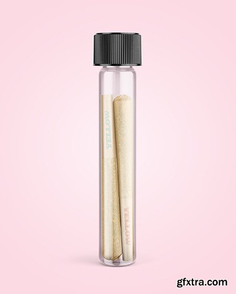 Glass Tube w Two Weed Joints Mockup 47621