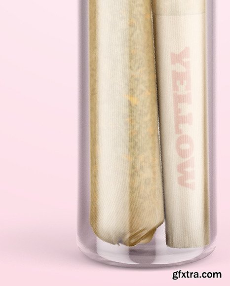 Glass Tube w Two Weed Joints Mockup 47621