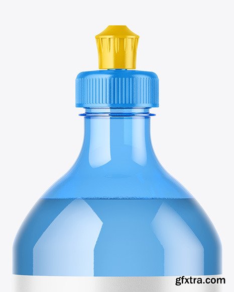 Blue Plastic Bottle with Squeeze Cap Mockup 47609