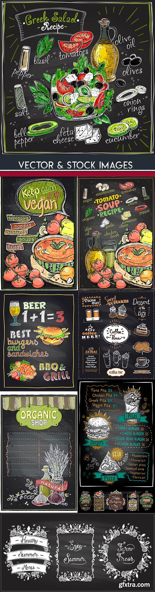 Healthy and useful food menu restaurant design