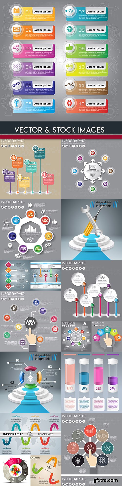 Business infographics options elements collection 80