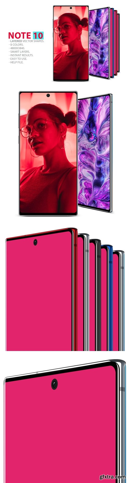 Note 10 Layered PSD MockUps