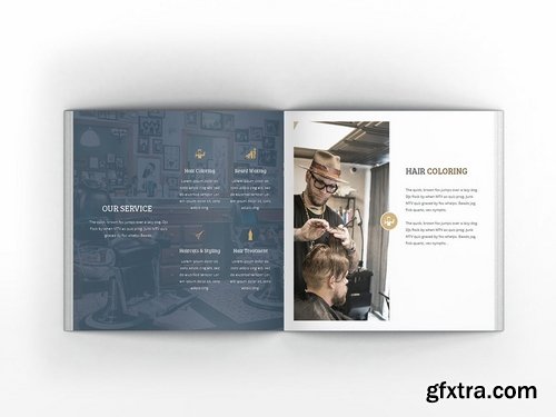 Mr.Barber Barbershop Square Brochure Template