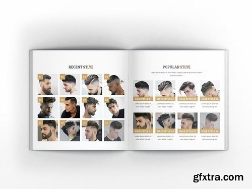 Mr.Barber Barbershop Square Brochure Template