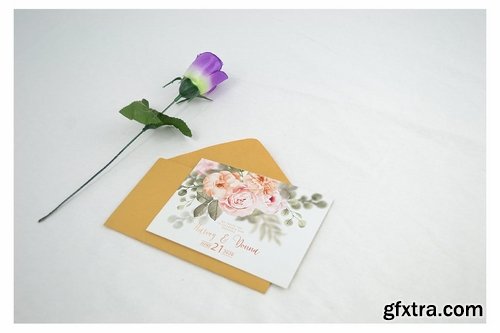 Realistic Wedding Invitation Card Mockup