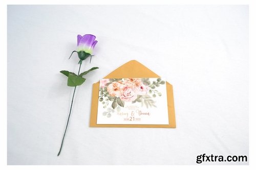 Realistic Wedding Invitation Card Mockup