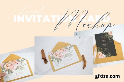 Realistic Wedding Invitation Card Mockup V2