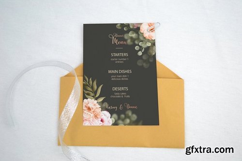 Realistic Wedding Invitation Card Mockup V2