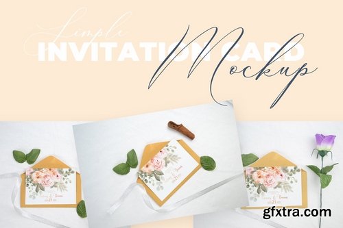 Beautiful Realistic Wedding Invitation Mockup V3