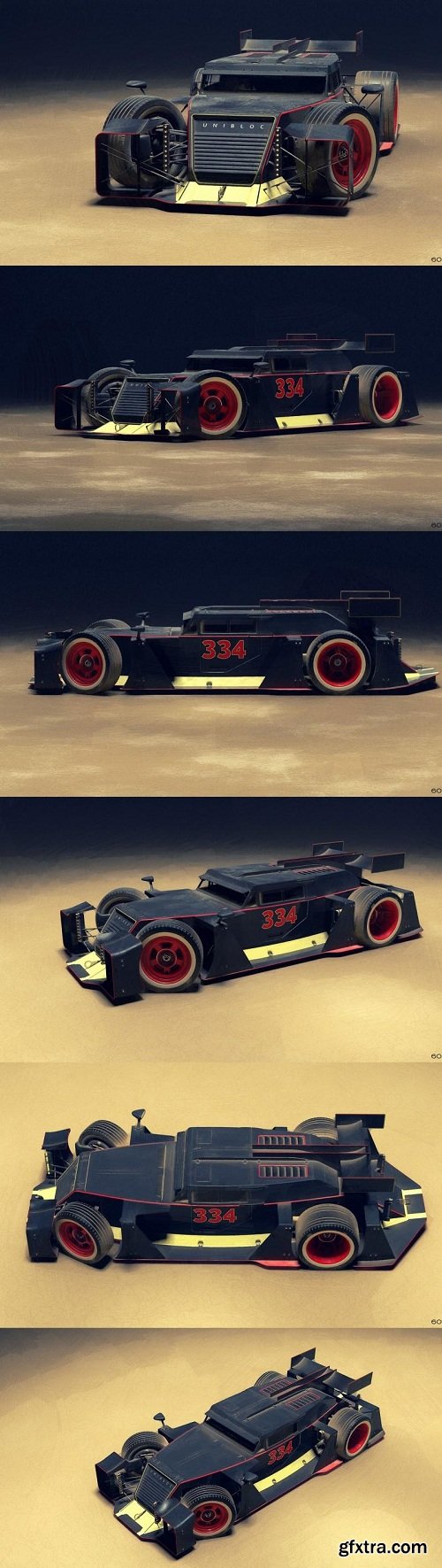 Unibloc Rat Racer Concept Vehicle 3D Model