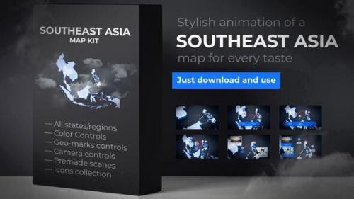 Udemy - Southeast Asia Animated Map - Southeastern Asia Map Kit