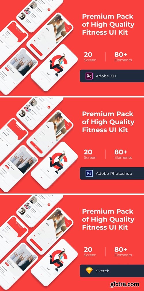 Gym and Fitness Mobile UI KIT Bundle