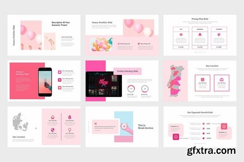 Famoa Pink Color Tone Pitch Deck Google Slides