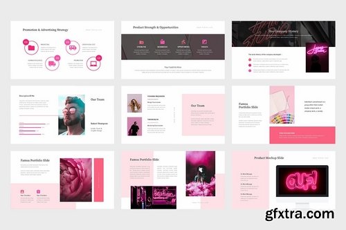 Famoa Pink Color Tone Pitch Deck Google Slides