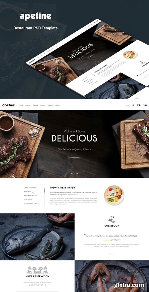 Apetine - Restaurant, Food PSD Template