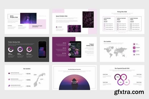 Gozea Purple Color Tone Pitch Deck Powerpoint