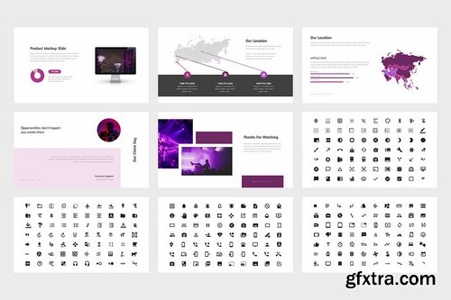 Gozea Purple Color Tone Pitch Deck Powerpoint