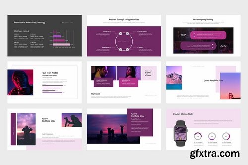 Gozea Purple Color Tone Pitch Deck Powerpoint