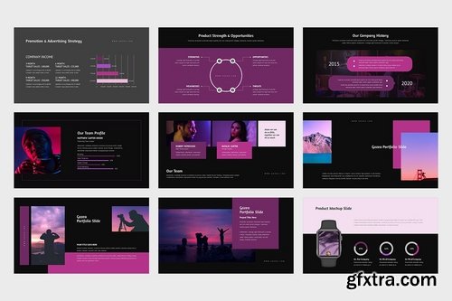 Gozea Purple Color Tone Pitch Deck Powerpoint