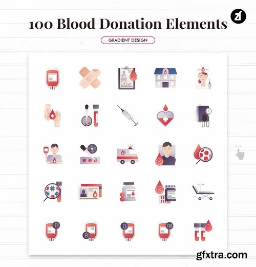 100 Blood donation elements