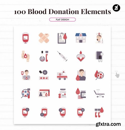 100 Blood donation elements