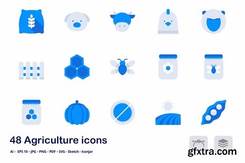 Agriculture Accent Duo Tone Flat Icons