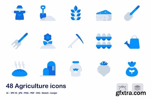 Agriculture Accent Duo Tone Flat Icons