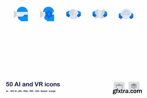 AI and VR Accent Duo Tone Flat Icons