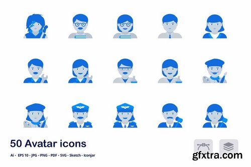 Avatars and Users Accent Duo Tone Flat Icons