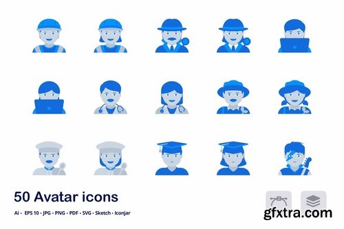 Avatars and Users Accent Duo Tone Flat Icons