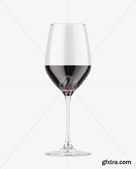 Glass w/ Red Wine Mockup Mockup 47602