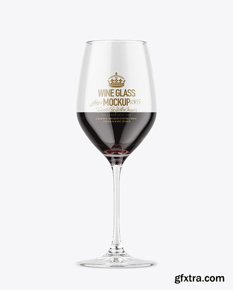 Glass w/ Red Wine Mockup Mockup 47602