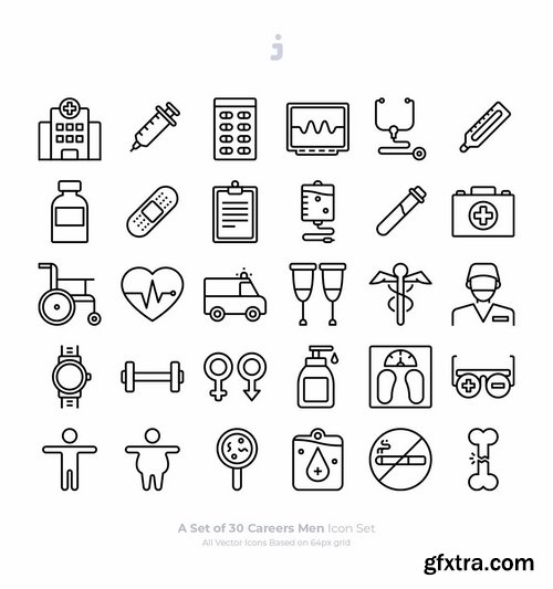 30 Medical and Healthcare Icons - Outliner