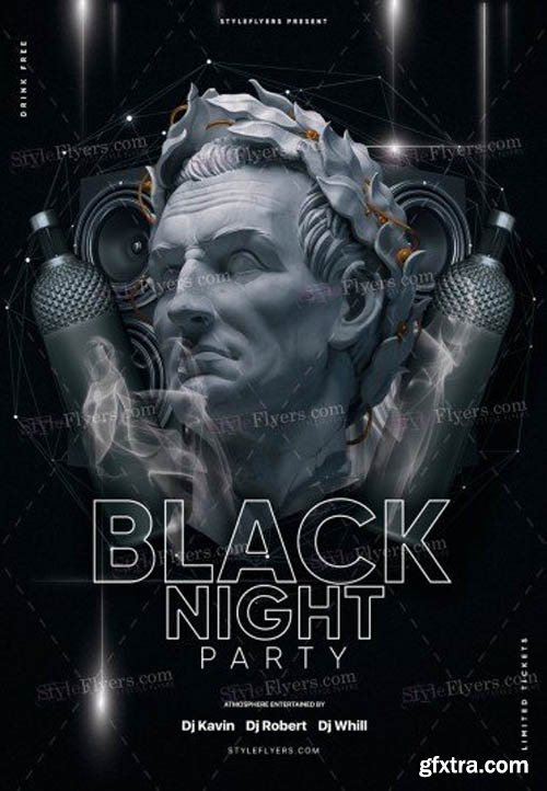 Black Night Party V1208 2019 PSD Flyer Template