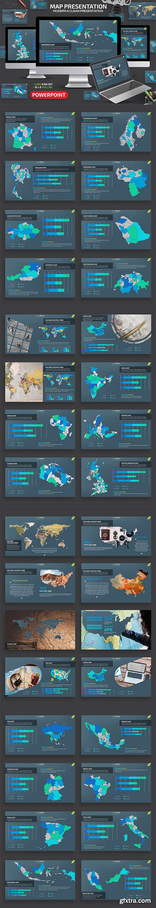 Map Powerpoint and Keynote Presentation