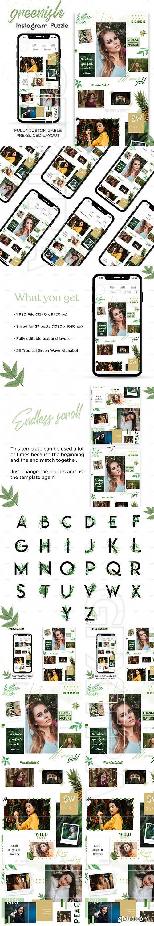 GraphicRiver - Greenish Instagram Puzzle Template 24242169