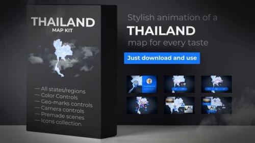 Udemy - Thailand Animated Map - Kingdom of Thailand Map Kit