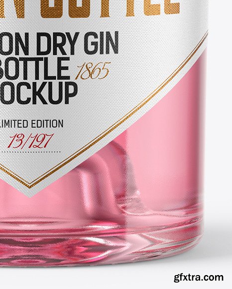 Gin Bottle with Cork Mockup 47557