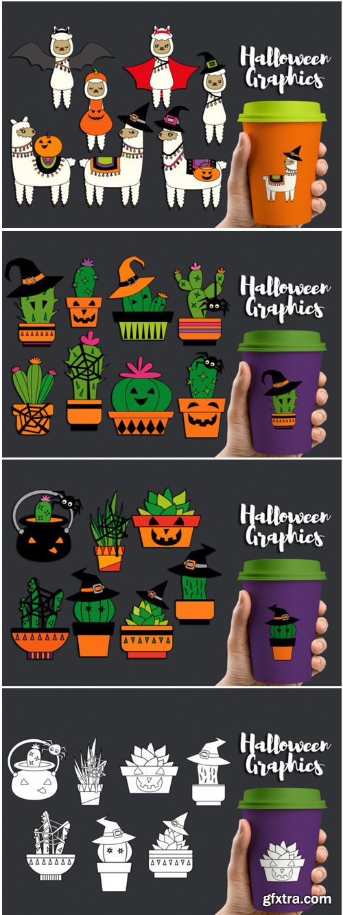 Halloween Llama Cactus Bundle 1698759