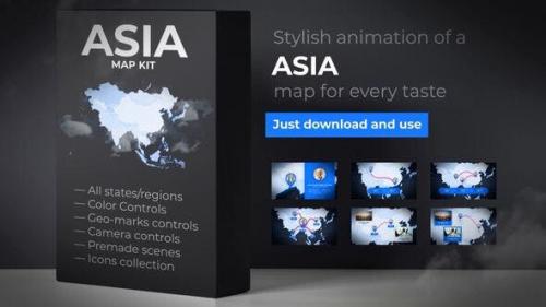 Udemy - Map of Asia with Countries - Asia Map Kit