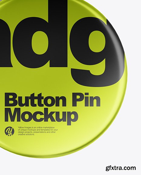 Two Metallic Button Pins Mockup 47541