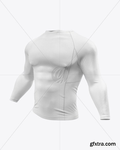 Men\'s Long Sleeve Jersey on Athletic Body Mockup 47527