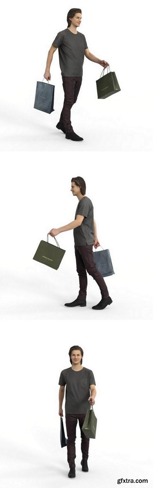 Casual Man Ready-Posed 3D Human Model